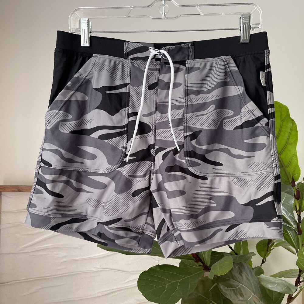 Men’s TADDLEE Swim Shorts Briefs Gray Camo Size XL EUC